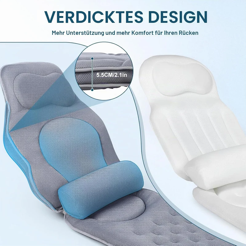 Badewannenkissen Ganzkörper Badekissen-Bequemes, stromlinienförmiges Design –extra Dicke – Stützt Ko