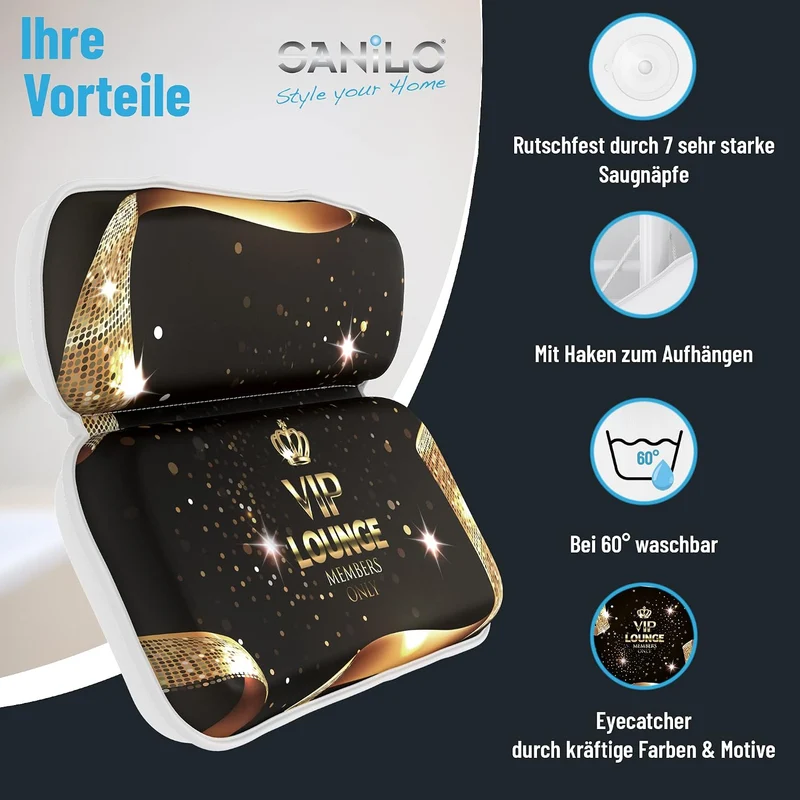 Sanilo Badewannenkissen, viele Bequeme Badekissen mit Motiv, Nackenkissen mit starken Saugnäpfen, wa