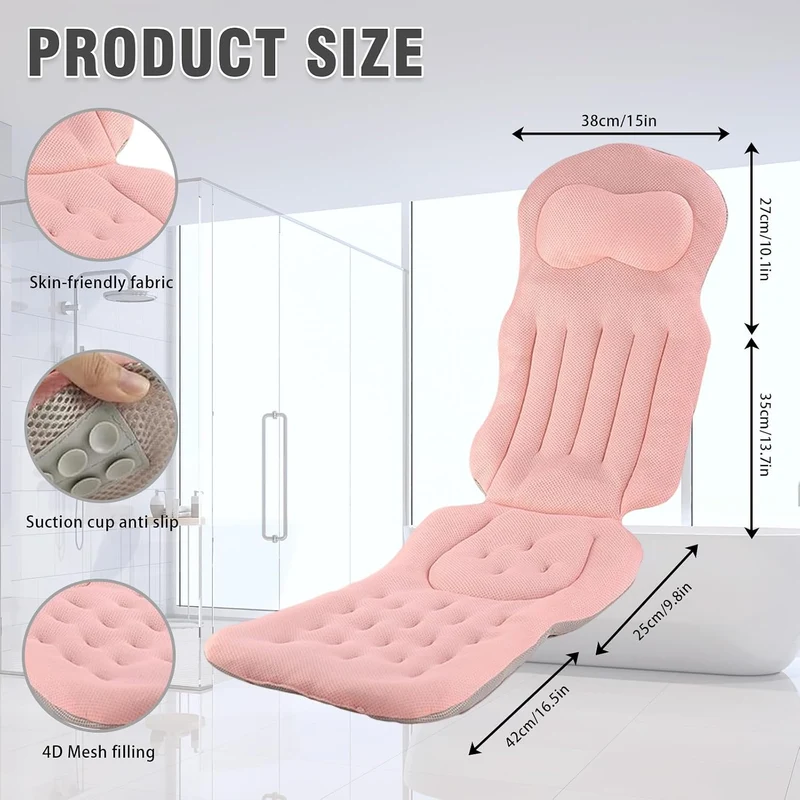 Badewannenkissen, Badewannenkissen Nacken für die Badewanne Rosa, Rosa