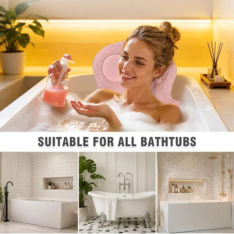 Badewannenkissen, Badewannenkissen Nacken für die Badewanne Rosa, Rosa