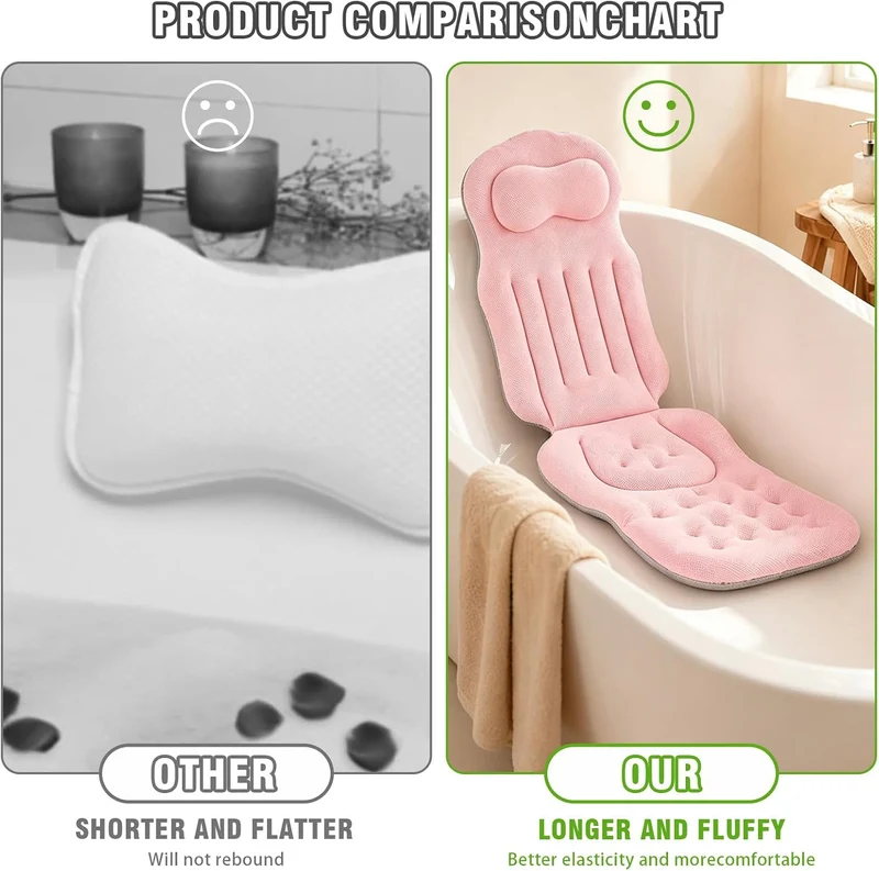 Badewannenkissen, Badewannenkissen Nacken für die Badewanne Rosa, Rosa