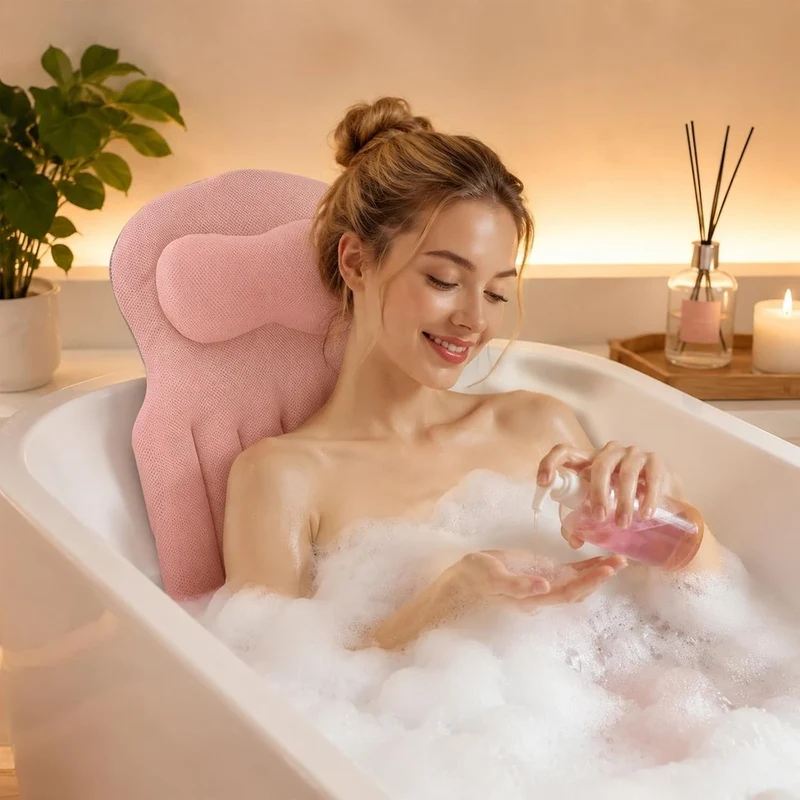 Badewannenkissen, Badewannenkissen Nacken für die Badewanne Rosa, Rosa