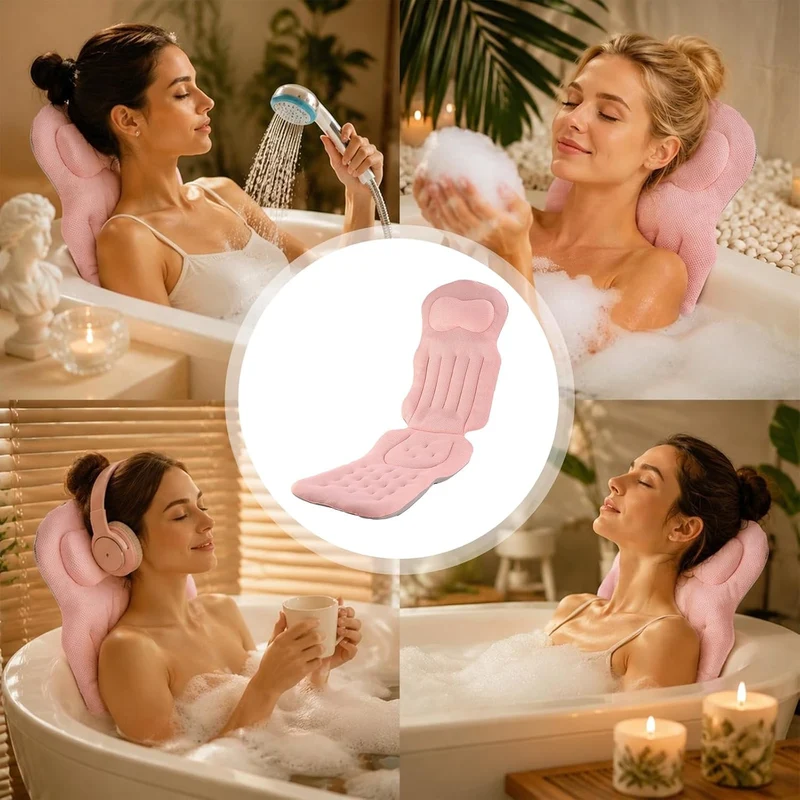 Badewannenkissen, Badewannenkissen Nacken für die Badewanne Rosa, Rosa