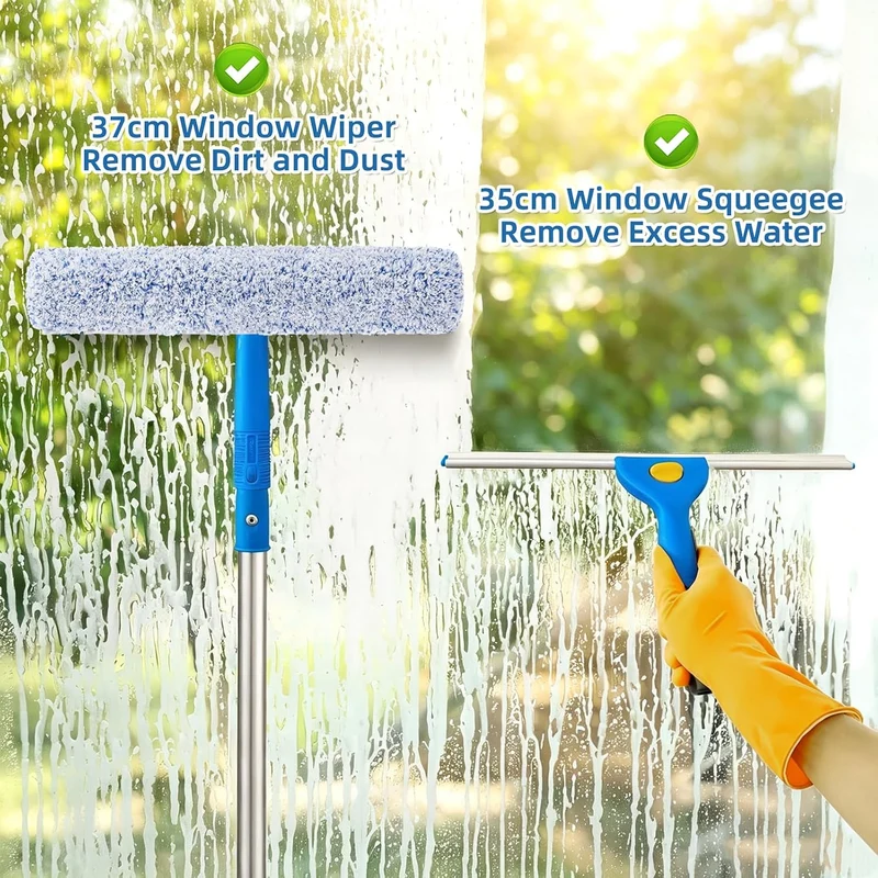 3.1M Fensterreiniger Set mit Teleskopstiel, 2 in 1 Fensterputzer Teleskop