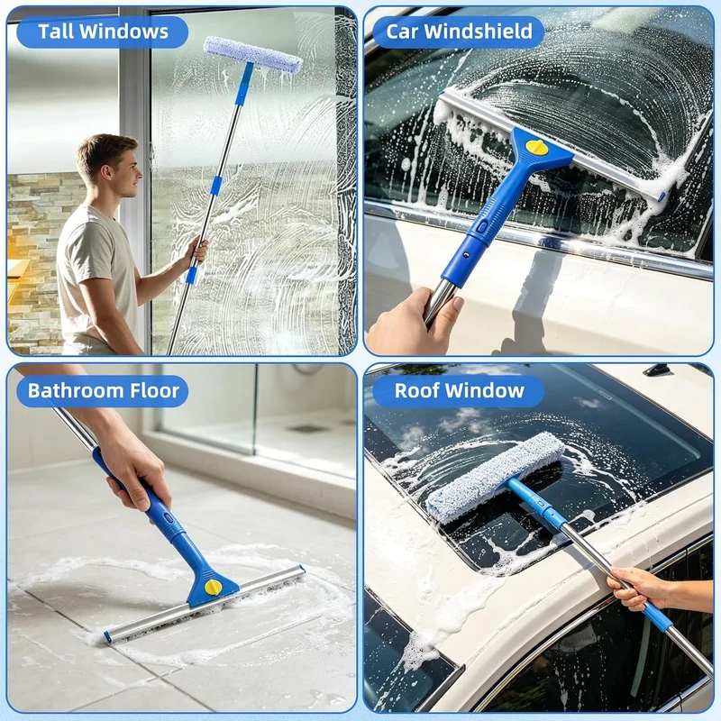 3.1M Fensterreiniger Set mit Teleskopstiel, 2 in 1 Fensterputzer Teleskop