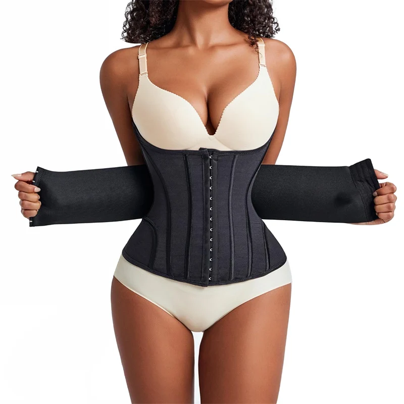 Korsett Damen Bauchweg Doppelte Verschlüsse, Waist Trainer Doppellagiges Verschlusssystem Bauchweggü