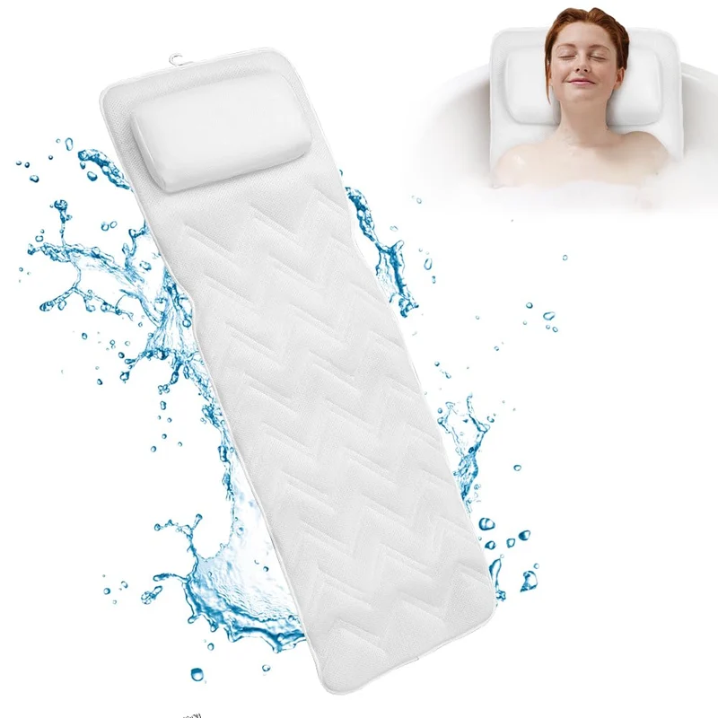 Badewannenkissen Ganzkörper 126x41 cm mit Kopfstütze