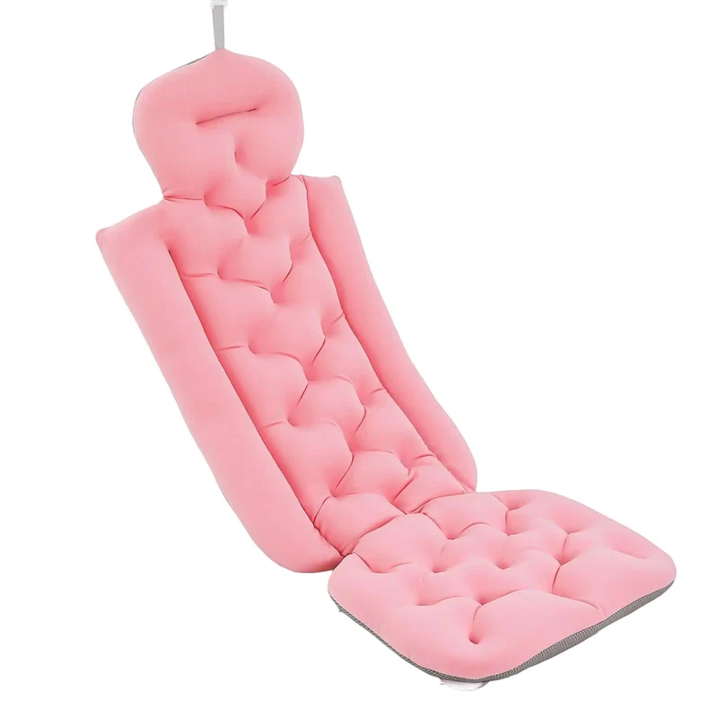 Badewannenmatte Ganzkörper Badewannenkissen, 78cmx35cmx40cm Ganzkörper-Badekissen mit 10 Saugnäpfen,