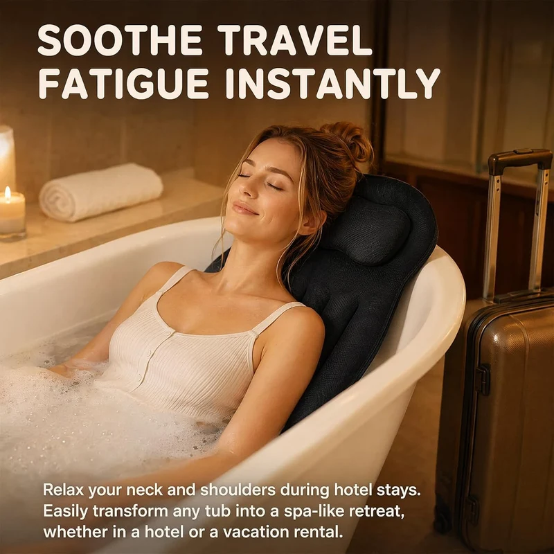 Ganzkörper Badewannenkissen für die Badewanne, Badewannenkissen Mit SaugnäPfen, Verdicktes Badewanne