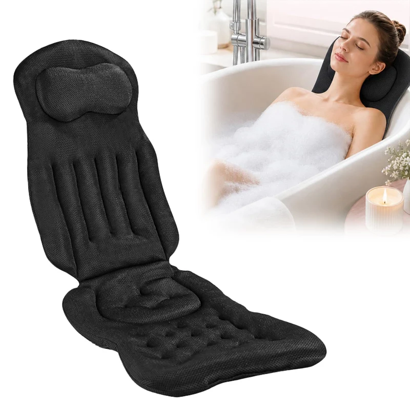 Badewannenkissen Ganzkörper Badekissen für Badewanne, Verdicktes Badewannenmatte mit Kopfstütze, unt