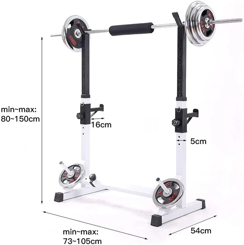 sarah Hantelständer Langhantelstander Kniebeuge Squat Rack Einstellbare 80-150 cm Hantelablage 200 K