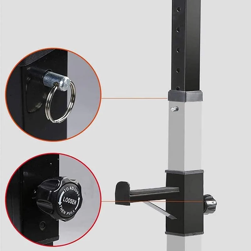 sarah Hantelständer Langhantelstander Kniebeuge Squat Rack Einstellbare 80-150 cm Hantelablage 200 K