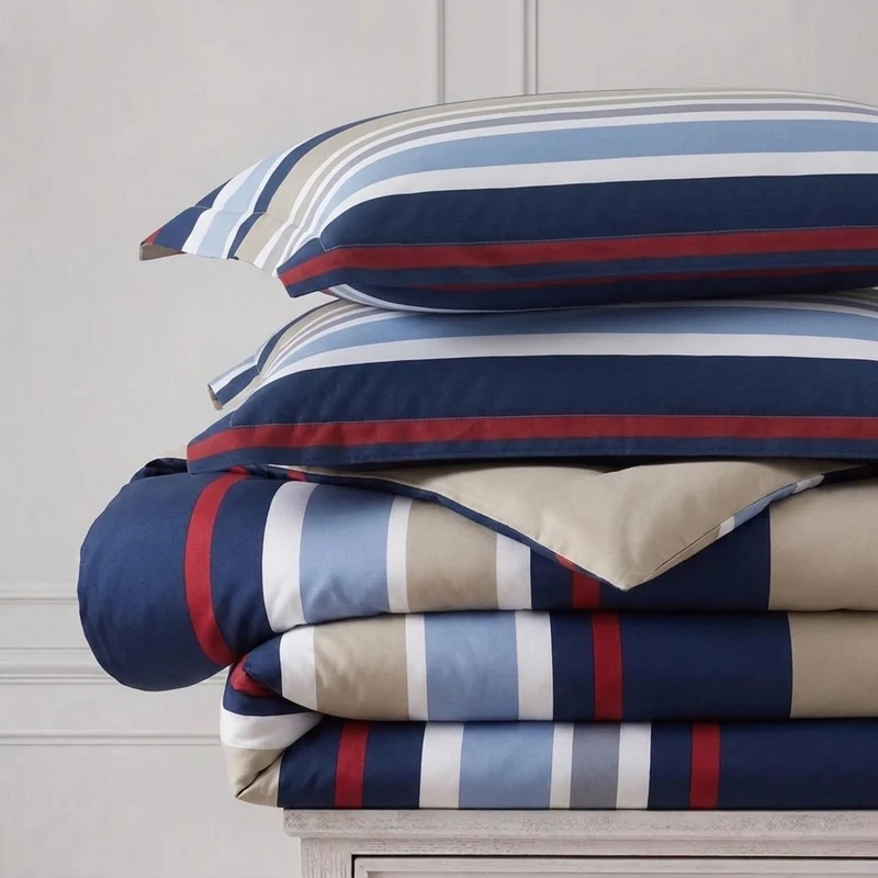 Nautica Bettwäsche-Set für King-Size-Betten, Baumwolle, wendbar, mit Knopfverschluss, stilvolle Heim