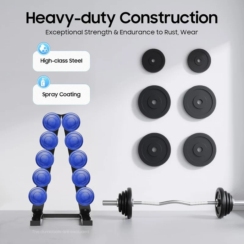A-Rahmen Hantelständer Nur Ständer, Gewicht Halter Rack für Home Gym, 5-Tier Stahl Hantelständer Kur