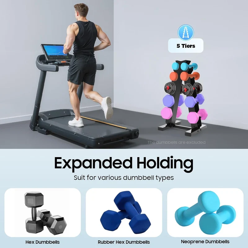 A-Rahmen Hantelständer Nur Ständer, Gewicht Halter Rack für Home Gym, 5-Tier Stahl Hantelständer Kur