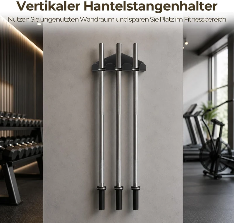 Ständer Vertikaler Barbell Halter mit 3 Steckplätzen, Wandmontage Heavy-Duty Barbells Storage Rack,