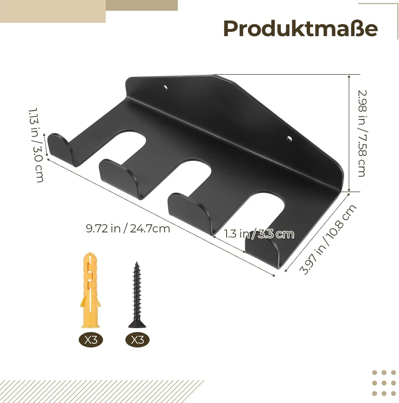 Ständer Vertikaler Barbell Halter mit 3 Steckplätzen, Wandmontage Heavy-Duty Barbells Storage Rack,