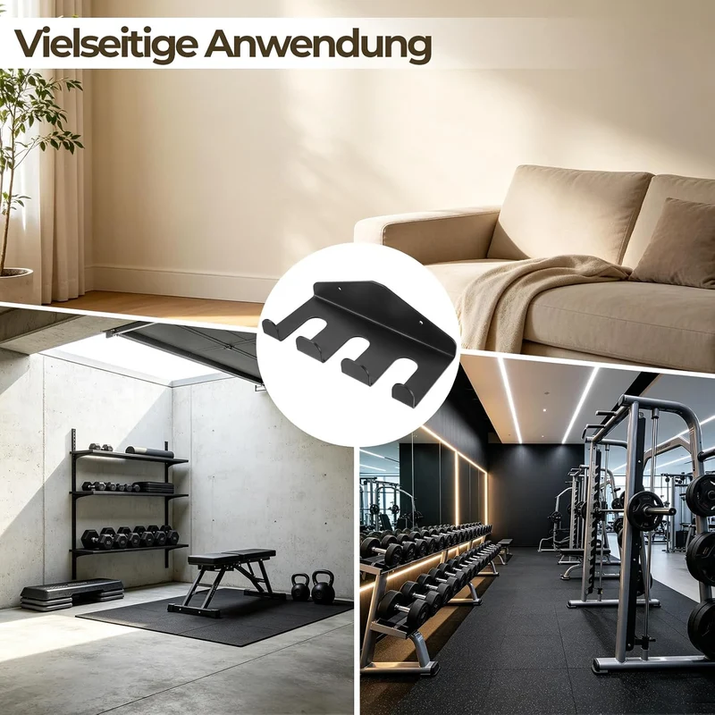 Ständer Vertikaler Barbell Halter mit 3 Steckplätzen, Wandmontage Heavy-Duty Barbells Storage Rack,