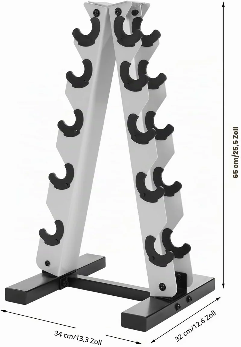 5 Ebenen Hantelständer Kurzhantelständer aus Stahl Hantelablage Dumbbell Rack bis zu 100 kg ideal fü
