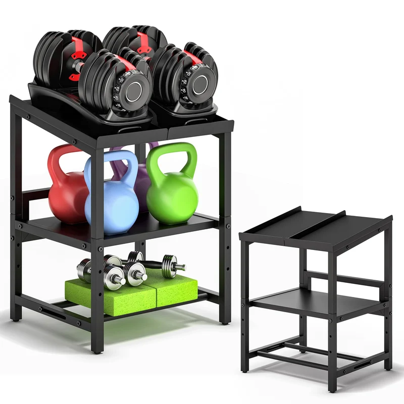 lesolar Hantelständer 3-stufig Verstellbar 300KG Kurzhantelregal Heimstudio
