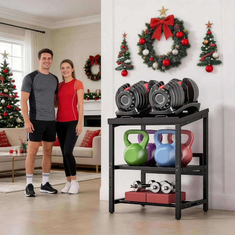 lesolar Hantelständer 3-stufig Verstellbar 300KG Kurzhantelregal Heimstudio