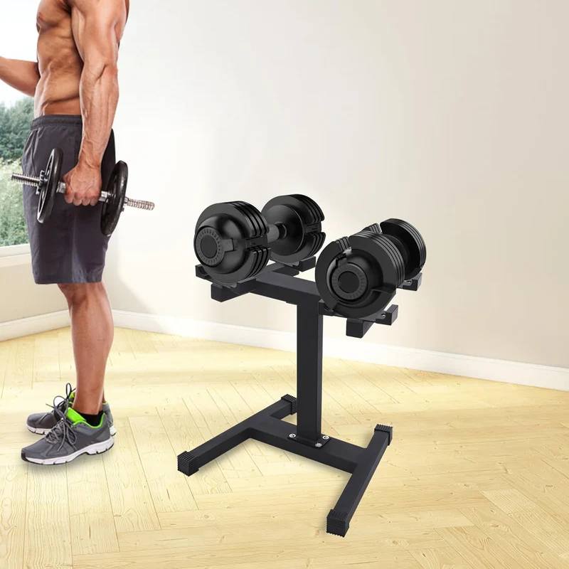Stahl Hantelständer Freistehend Hantelgewichtshalter Gesamtbelastbarkeit 136kg H-förmige Basis Hante