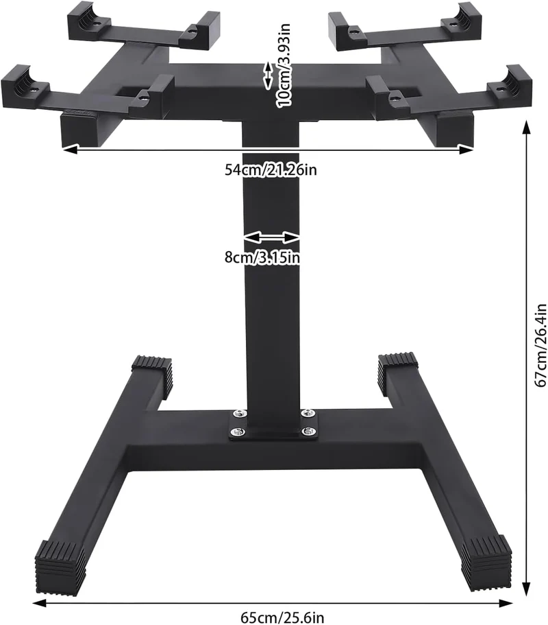 Stahl Hantelständer Freistehend Hantelgewichtshalter Gesamtbelastbarkeit 136kg H-förmige Basis Hante