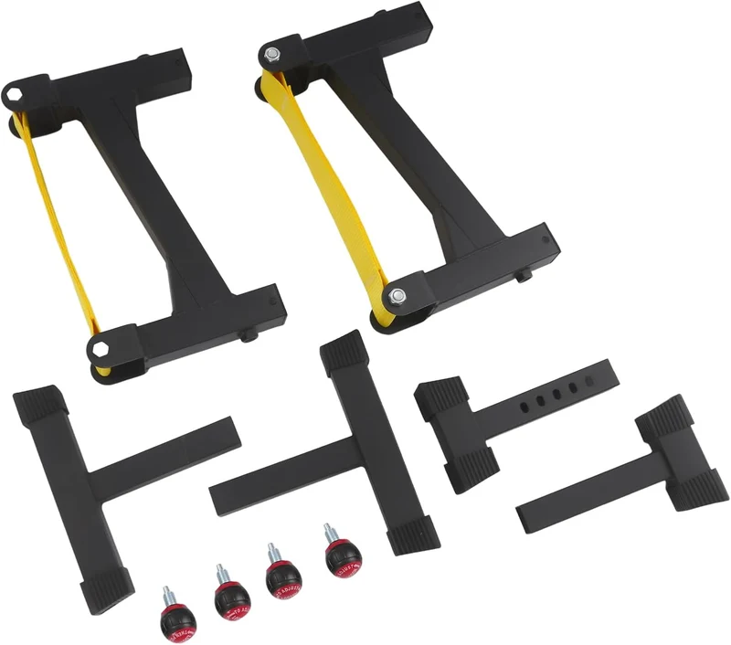 2 Ständer Langhantelablage, Freie Höheneinstellung 30-40cm, bis 300 kg belastbar, mit Nylongewebe Pu