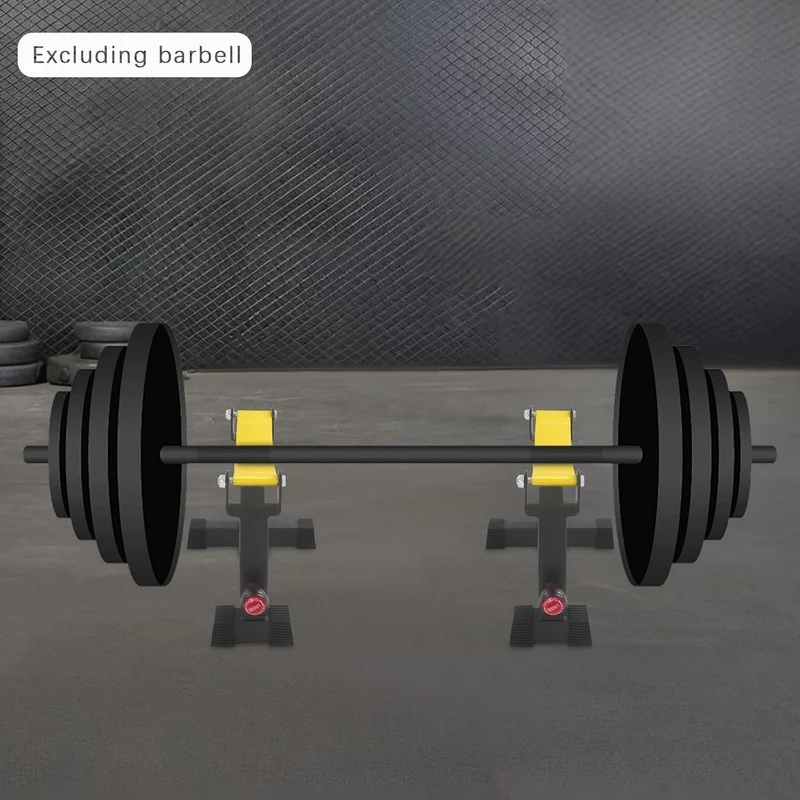 2 Ständer Langhantelablage, Freie Höheneinstellung 30-40cm, bis 300 kg belastbar, mit Nylongewebe Pu