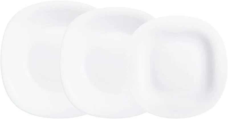 Luminarc Neo Carine Tafelservice aus Opalglas für 6 Personen, 18-teilig, extra robust, weiss, neues