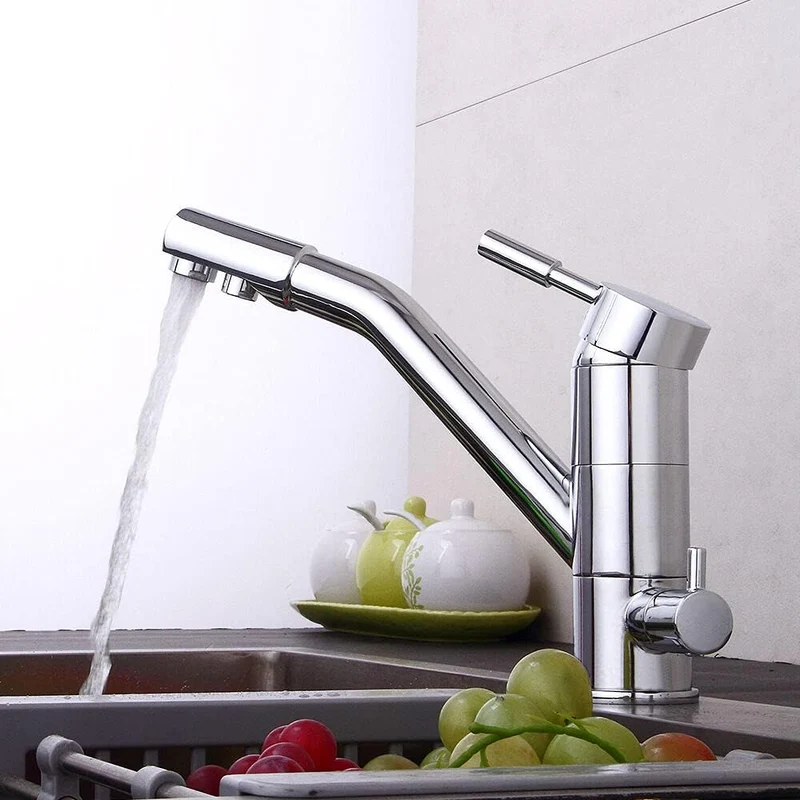 3 In 1 Küchenarmatur Einhebel Wasserfilter Becken 3 Wege Wasserhahn Spültischarmatur Küche, Mit Osmo