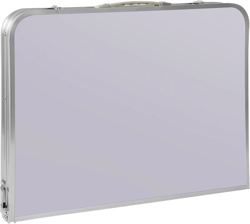 Aluminium-Klapptisch, 91 cm, robust, zusammenklappbar, mit Tragegriff, 2 Stufen höhenverstellbar, tr