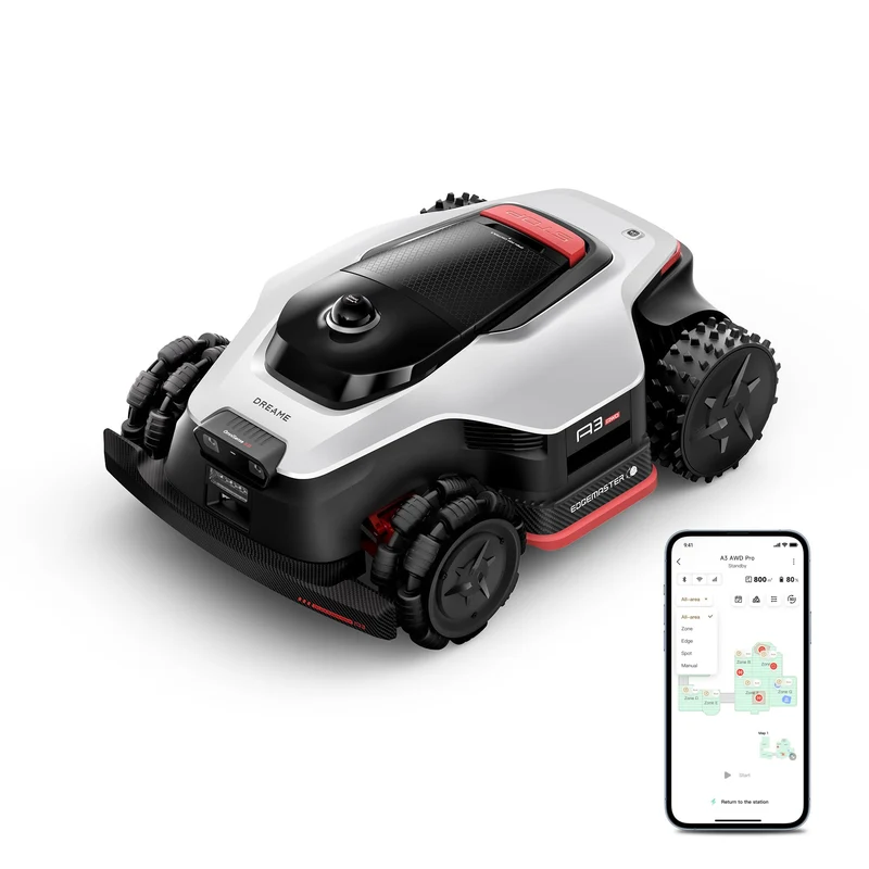 DREAME A3 AWD Pro 3500 Robot-Rasenmäher, für 3500 m², 4WD-Nabenmotoren, ohne RTK, 360° 3D-LiDAR & KI