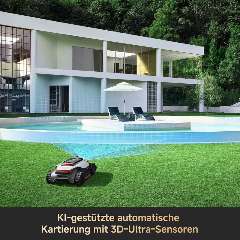 DREAME A3 AWD Pro 3500 Robot-Rasenmäher, für 3500 m², 4WD-Nabenmotoren, ohne RTK, 360° 3D-LiDAR & KI