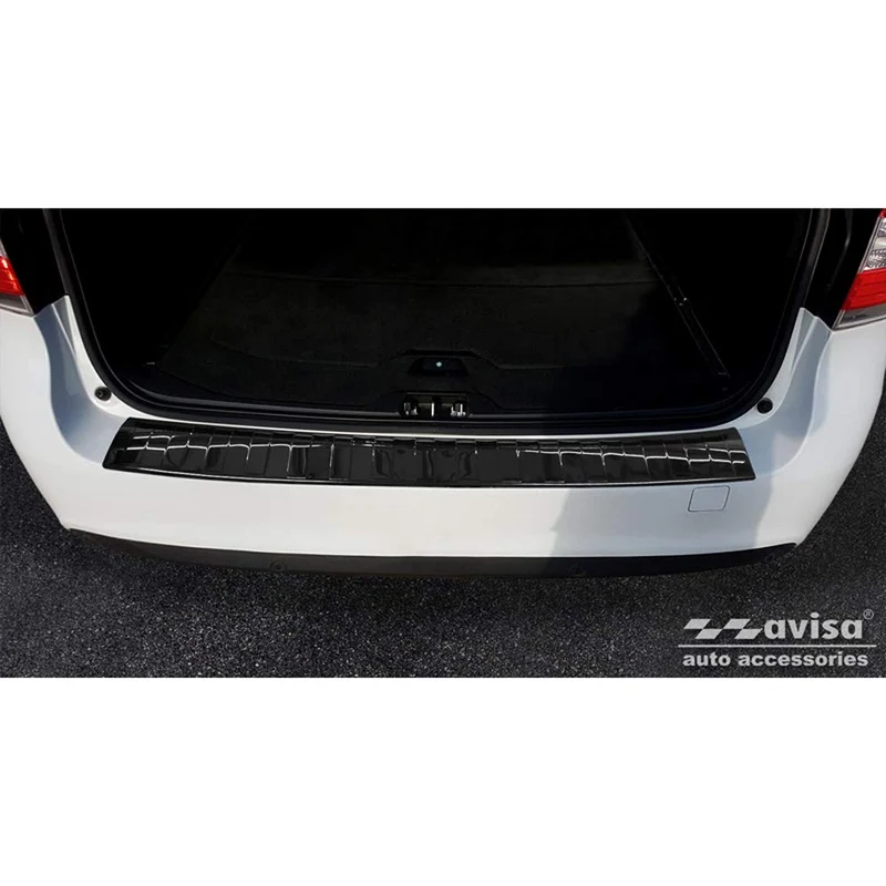 Avisa Spiegelschwarz Edelstahl Heckstossstangenschutz kompatibel mit Volvo V70 Facelift 2013-2016 'R