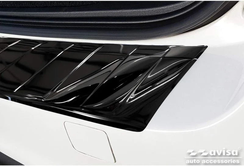 Avisa Spiegelschwarz Edelstahl Heckstossstangenschutz kompatibel mit Volvo V70 Facelift 2013-2016 'R