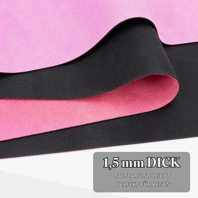 Reise Yogamatten, 1,5 mm Dicke Faltbare Rutschfeste Fitness & Übungs Matte für Yoga Pilates Gymnasti