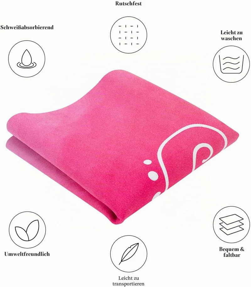 Reise Yogamatten, 1,5 mm Dicke Faltbare Rutschfeste Fitness & Übungs Matte für Yoga Pilates Gymnasti