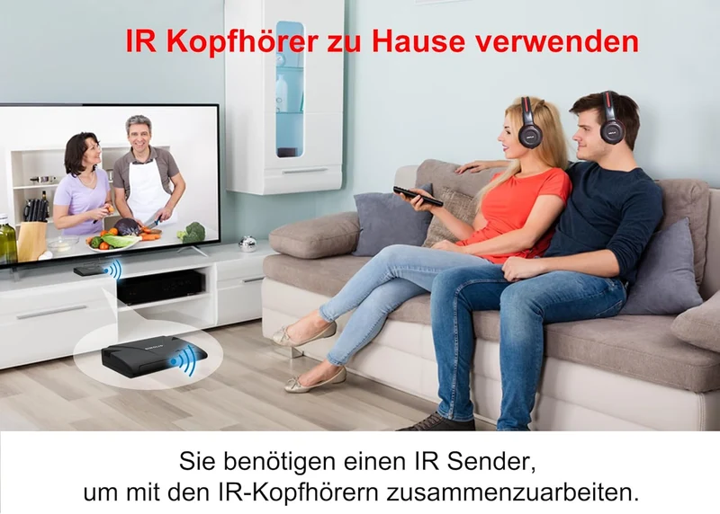 SIMOLIO 2 Stück of Infrarot Kopfhörer für car DVD-Player, 2-Kanal IR Auto Kopfhörer für Kinder, Falt
