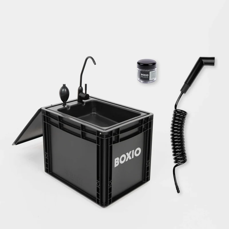 BOXIO - WASH Plus XL: 7l Mobiles 40x30 Camping Spülbecken Starterset Wash Plus 7 Liter, Wash Plus 7