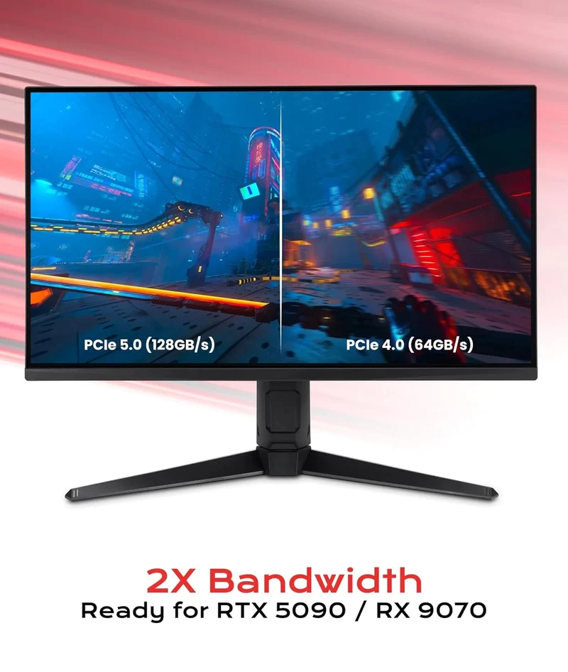 LINKUP - AVA5 PCIE 5.0 Riser-Kabel | RTX5090 RX9070 GPU Bereit | x16 128GB/s Geschwindigkeit | PCIe