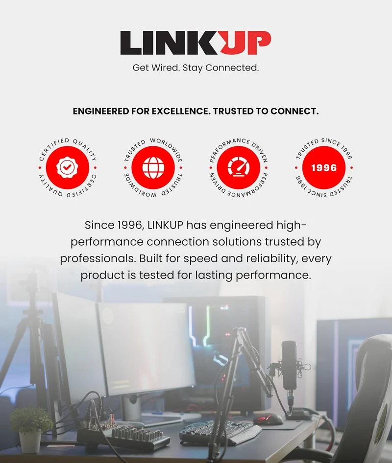 LINKUP - AVA5 PCIE 5.0 Riser-Kabel | RTX5090 RX9070 GPU Bereit | x16 128GB/s Geschwindigkeit | PCIe
