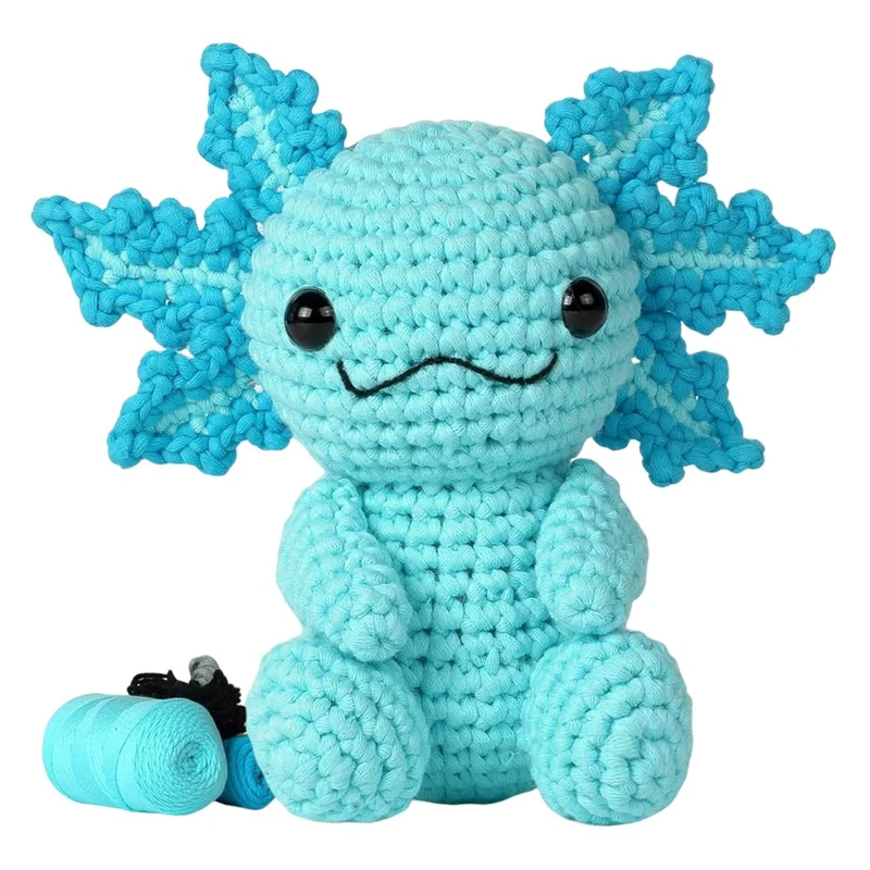 Häkelset für Anfänger Axolotl Häkelnadel Set für Tiere Strickset Bastelset für Erwachsene Kinder Häk