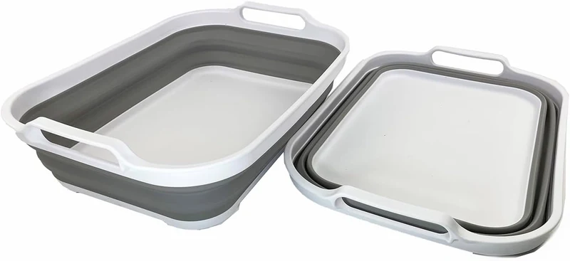 SAMMART Zusammenklappbare Wanne – Faltbare Spülwanne – tragbares Waschbecken – platzsparende Kunstst