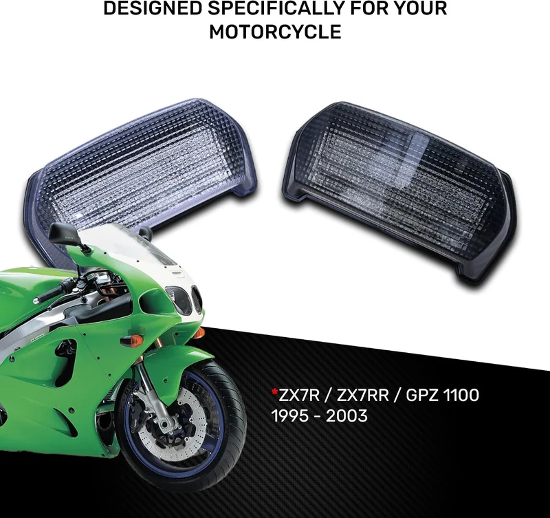 aVDB-moto LED Bremslicht/Rücklicht kompatibel mit KAWASAKI GPZ 1100 1995-1998 Plug & Play mit integr