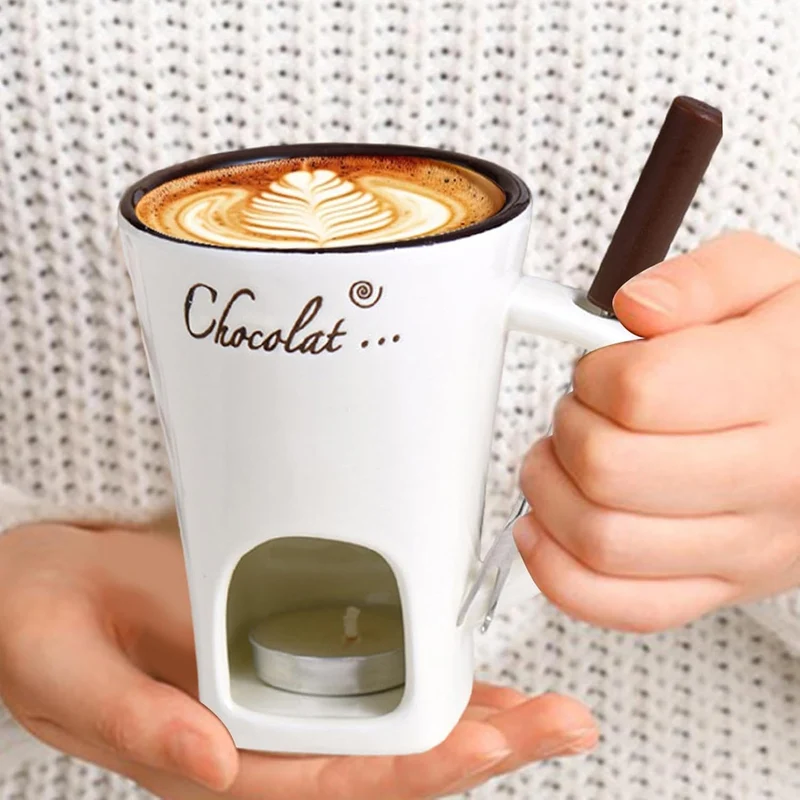 Schokoladen Fondue Becher, Schokoladenschmelzbecher, Fondue-Schokoladentopf-Set, Fondue-Schokoladent