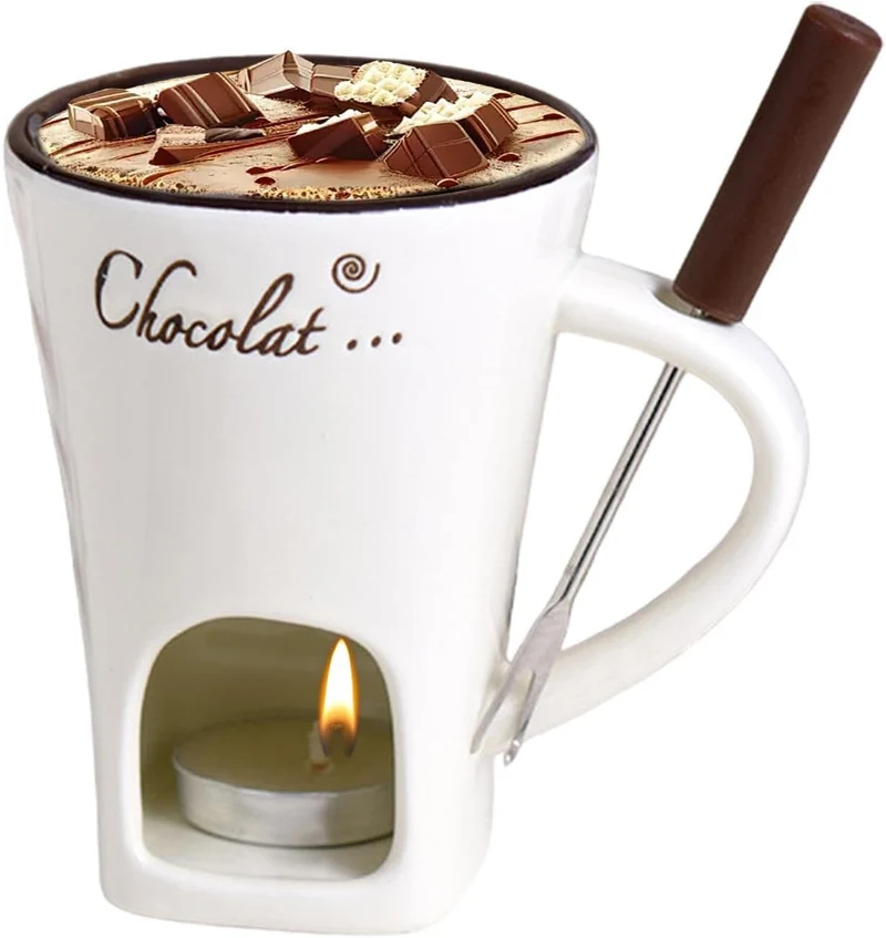 Schokoladen Fondue Becher, Schokoladenschmelzbecher, Fondue-Schokoladentopf-Set, Fondue-Schokoladent