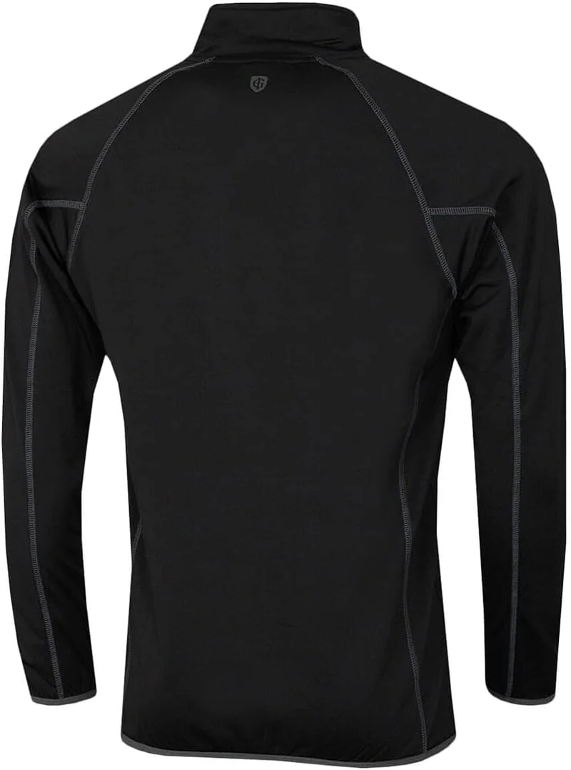 Insel Grün Herren Zip Neck Thermal Wicking Golf Sweater L Schwarz, L Schwarz