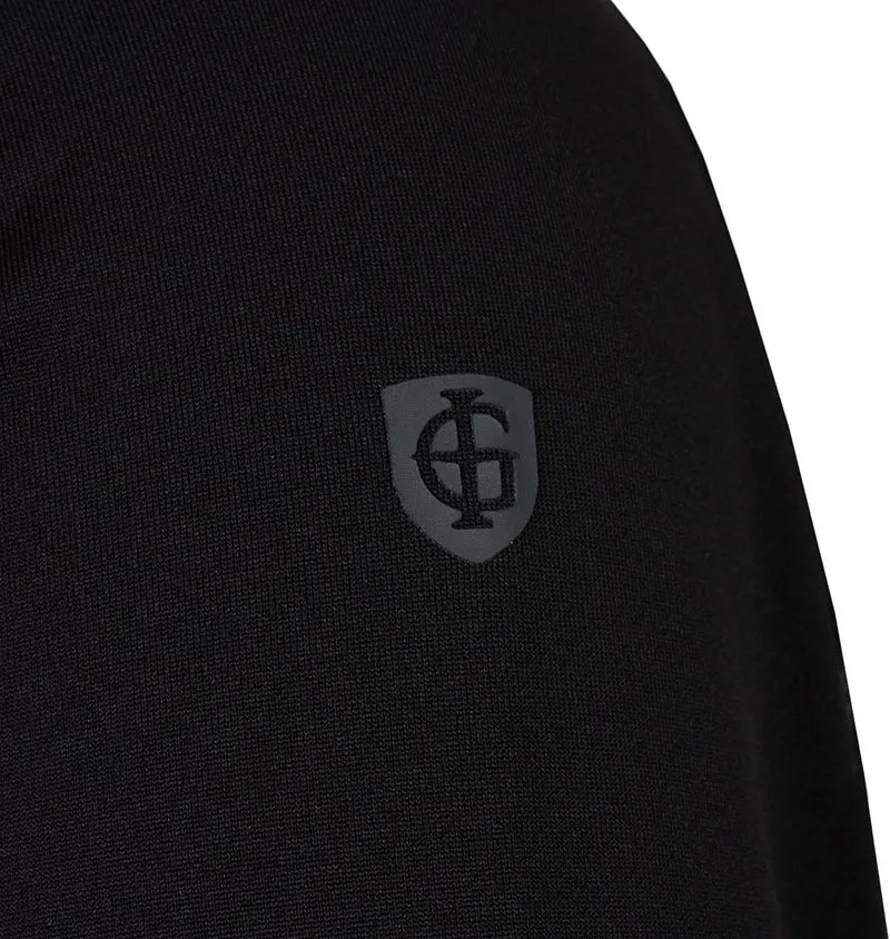 Insel Grün Herren Zip Neck Thermal Wicking Golf Sweater L Schwarz, L Schwarz