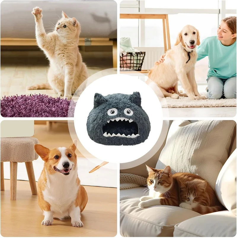 Überdachte Katzenbetten - Weiches Und Spassiges Haus Mit Offenem Eingang - Waschbares Kissen Für Kat
